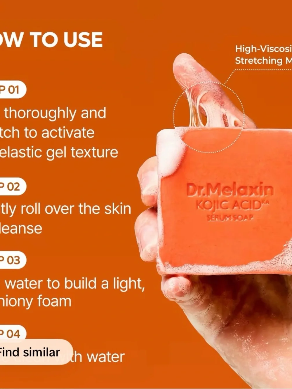 Dr. Melaxin Kojic Acid Turmeric Serum Soap - Peach Orange